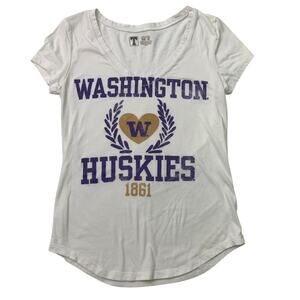 Washington Huskies Womens XS T University Short Sleeve Cotton Tee Shirt